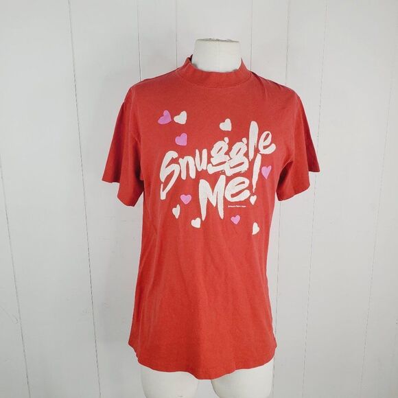 Peacock Papers Men's Red Snuggle Me Short Sleeve Crew Neck T-Shirt Size Large - Picture 1 of 11